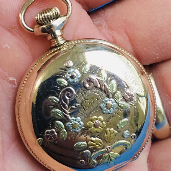 Antique 1912 Elgin Illinois 14k Gold & Gold-filled Pocket Watch Runs - Picture 2 of 10